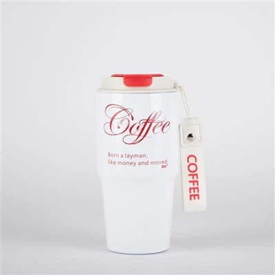 Šalica za kavu od nehrđajućeg čelika s keramičkom unutrašnjom šalicom za kavu s ručkom